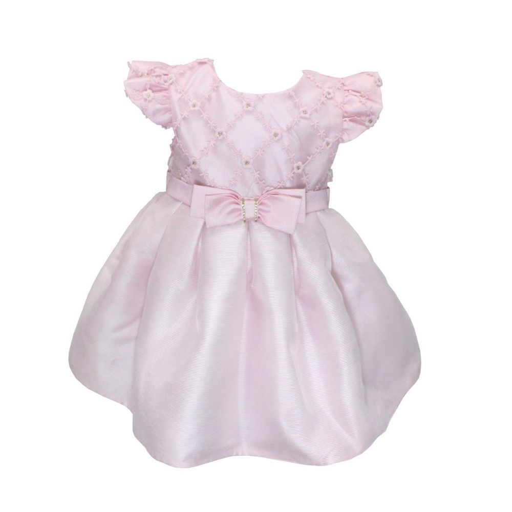 Vestido De Bebe Para Festa Petit Cherie Off White Tela Bordado Fores Pmg Lojadacomadre