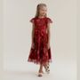Vestido infantil Petit Cherie florido vermelho 6a16 51103119072