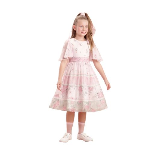 Vestido infantil Petit Cherie floral rosa 6a16 51103120072